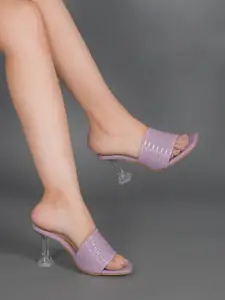 JM Looks Textured Party Block Heels