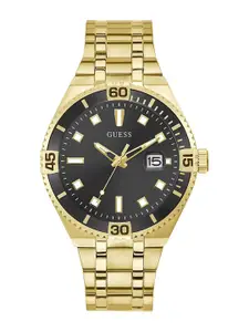 GUESS Men Embellished Dial & Stainless Steel Bracelet Style Straps Analogue Watch