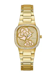 GUESS Women Embellished Dial & Stainless Steel Straps Analogue Watch GW0544L2