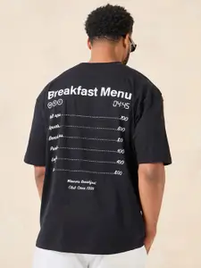 Styli Men Breakfast Graphic Compact Cotton Jersey Oversize Fit Tee