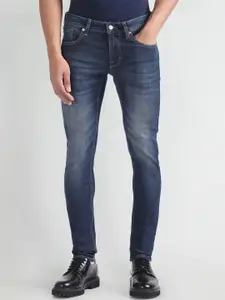 Flying Machine Men Super Skinny Fit Low-Rise Heavy Fade Stretchable Jeans