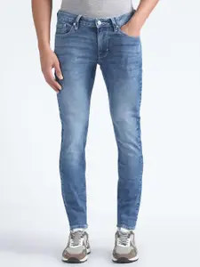 Flying Machine Men Skinny Fit Low-Rise Heavy Fade Clean Look Stretchable Jeans