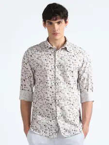 Flying Machine Floral Printed Cotton Opaque Casual Shirt