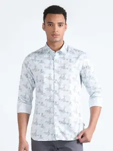 Flying Machine Abstract Printed Cotton Slim Fit Opaque Casual Shirt