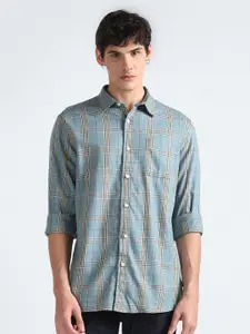 Flying Machine Tartan Checked Opaque Regular Fit Cotton Casual Shirt
