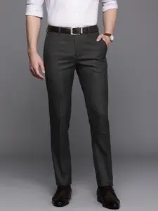 Raymond Men Solid Mid-Rise Slim Fit Formal Trousers