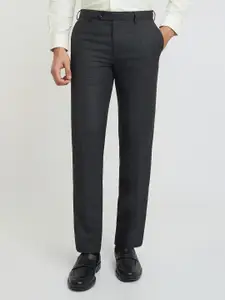 Raymond Men Solid Mid-Rise Slim Fit Formal Trousers