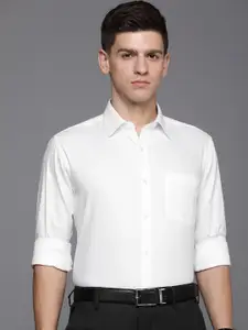 Raymond Self Striped Textured Pure Cotton Slim Fit Formal Shirt