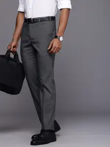 Raymond Men Checked Slim Fit Trousers