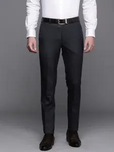 Raymond Men Solid Mid-Rise Slim Fit Formal Trousers