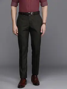 Raymond Men Solid Slim Fit Mid-Rise Formal Trousers
