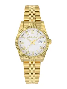 Mathey-Tissot Women Embellished Dial & Stainless Steel Straps Analogue Watch D810PBRI