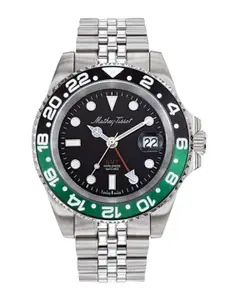 Mathey-Tissot Men Swiss Made GMT Quatrz Black Dial Analog Watch - H903ANV