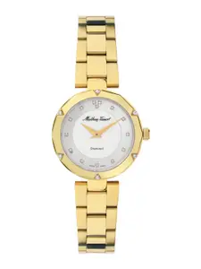 Mathey-Tissot Women Embellished Dial & Stainless Steel Straps Analogue Watch D1087PQYI