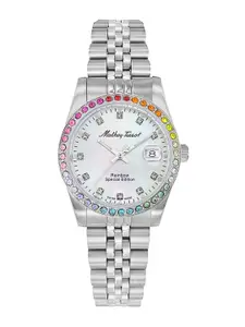 Mathey-Tissot Women Embellished Dial & Stainless Steel Straps Analogue Watch D809AQI