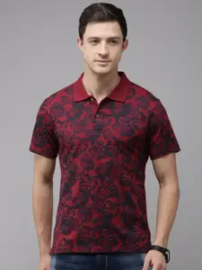 Kryptic Tropical Printed Polo Collar Pure Cotton T-shirt