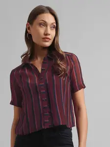Selvia Opaque Striped Georgette Casual Shirt