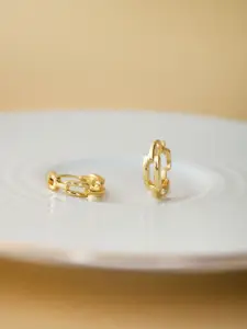 MANNASH Gold Plated Classic Hoop Earrings