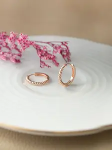 MANNASH Rose Gold-Plated Sterling Silver Hoop Earrings