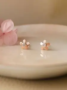 MANNASH Rose Gold Plated Sterling Silver Stud Earrings