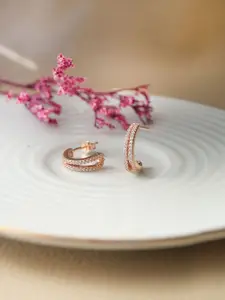 MANNASH Rose Gold Plated Classic Stud Earrings