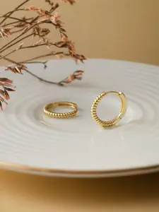 MANNASH Gold Plated Classic Hoop Earrings