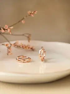 MANNASH Rose Gold Plated Sterling Silver Hoop Earrings