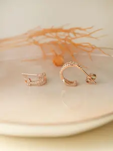 MANNASH Rose Gold Plated Classic Stud Earrings