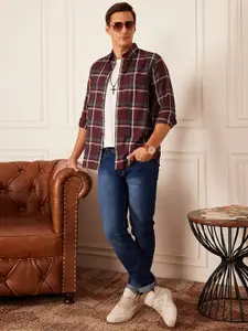 DENNISON Smart Tartan Checks Checked Button-Down Collar Casual Shirt