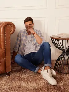 DENNISON Smart Checked Button-Down Collar Casual Shirt