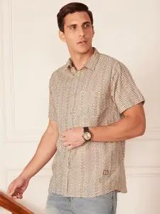 DENNISON Block Printed Casual Shirt