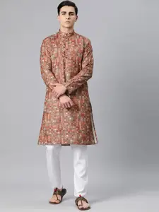 Luxrio Men Ethnic Motifs Printed Mandarin Collar Kurta