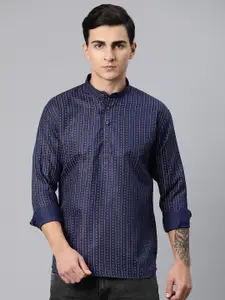 Luxrio Men Geometric Printed Mandarin Collar Kurta