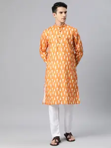 Luxrio Men Printed Mandarin Collar Kurta