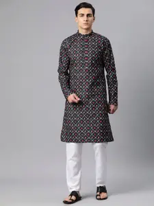 Luxrio Men Printed Mandarin Collar Kurta