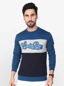 Albion Colourblocked Round Neck Pullover Cotton Sweatshirt
