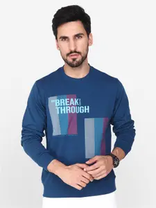 Albion Typography Printed Round Neck Pullover Cotton Sweatshirt