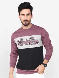 Albion Colourblocked Round Neck Pullover Cotton Sweatshirt