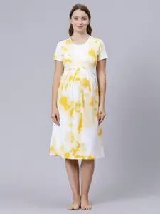 True Shape Abstract Printed Maternity A-Line Midi Dress