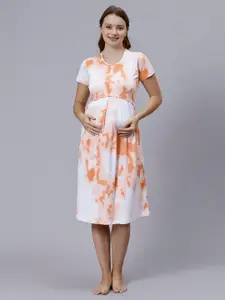 True Shape Abstract Printed Maternity A-Line Dress