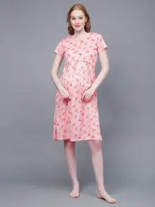 True Shape Floral Printed Maternity A-line Dress