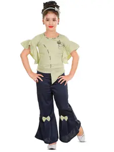 BAESD Girls Self Design Top with Palazzos