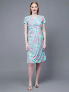 True Shape Tie & Dyed Cotton Maternity A-Line Dress