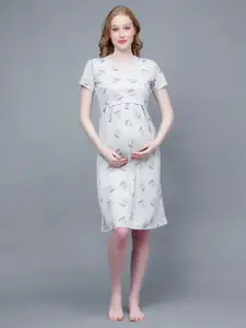 True Shape Floral Printed Maternity A-Line Dress