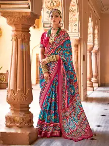 Mitera Woven Design Silk Blend Patola Saree