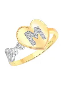 Vighnaharta Gold-Plated Cubic Zirconia Studded Finger Ring