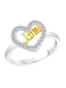 Vighnaharta Rhodium-Plated Gift My Love JANU CZ-Studded  Finger Ring