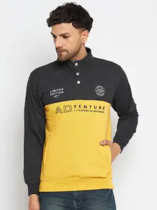 Duke Colourblocked Mock Collar Long Sleeves Fleece Pullover