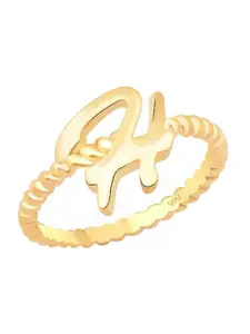 Vighnaharta Gold-Plated Stylish Spiral Ring