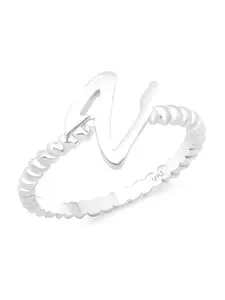 Vighnaharta Rhodium-Plated Silver Ring